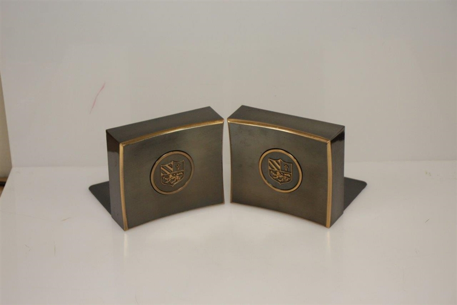 Coat of Arms Golf Club Engraved Bookends 