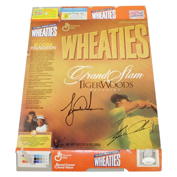Tiger Woods Signed Wheaties Grand Slam Champion Ltd Ed Box JSA FULL #BB46564