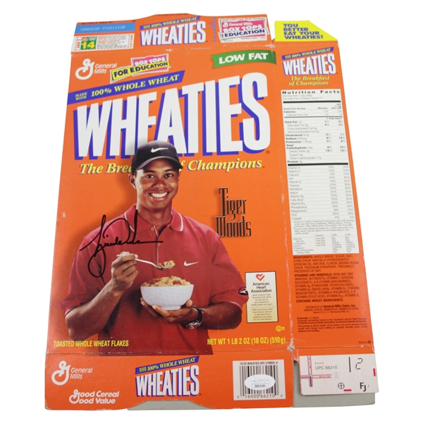 Tiger Woods Signed Wheaties Breakfast of Champions Box JSA FULL #BB46585