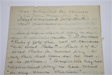 1893 Handwritten Signed Letter by H.S.C. Everard regarding Cannes Golf Club Ruling - March 20th