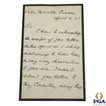 1893 Handwritten Letter by C.C. Woodward Regarding Cannes Golf Club Ruling - April 14th
