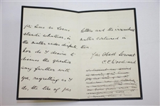 1893 Handwritten Letter by C.C. Woodward Regarding Cannes Golf Club Ruling - April 14th