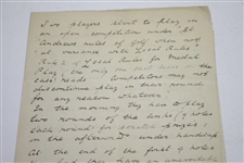 1893 Handwritten Letter Regarding Cannes Golf Club Ruling - March 19th