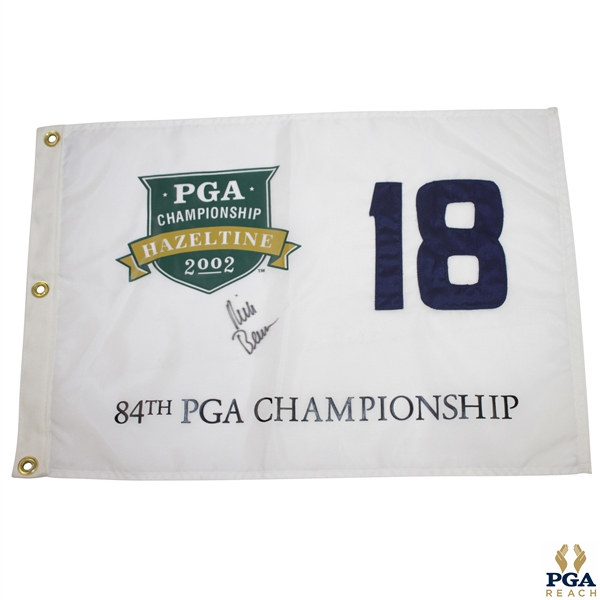 Rich Beem Signed 2002 PGA Championship at Hazeltine White Flag JSA ALOA