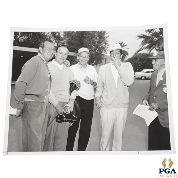 1963 Bob Hope, Frank Sinatra, Dean Martin & Phil Harris at Sinatra Inv. 8x10 Wire Photo
