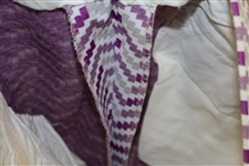 Paul Hahn's Personal Worn Di Fini Double Knit Polyester Men's Purple Geometric Pattern Golf Pants