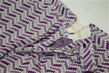 Paul Hahn's Personal Worn Di Fini Double Knit Polyester Men's Purple Geometric Pattern Golf Pants