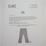 Paul Hahn's Personal Worn Di Fini Double Knit Polyester Men's Purple Geometric Pattern Golf Pants