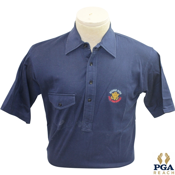 George Bush Vice President Short Sleeve Pickering Medium Golf Shirt