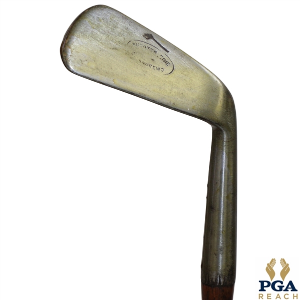 Circa 1900 Tom Stewart Auchterlonie Smooth Face Mashie with Shaft Stamp