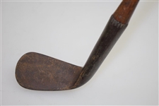 Circa 1885 Hoylake Iron with Patented Leather Bussey Grip - 37 1/2