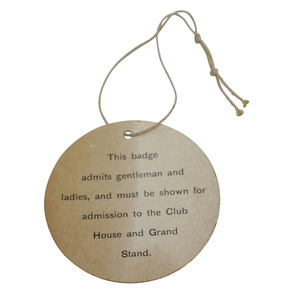 1901 The Country Club of Brookline Member Badge for Championship Games - Herbert Jacques Collection