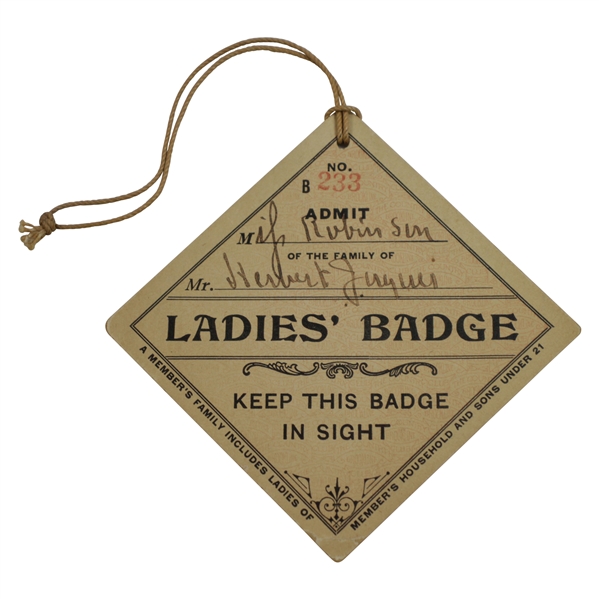 1911 The Country Club of Brookline Ladies Badge #B233 - Herbert Jacques Collection