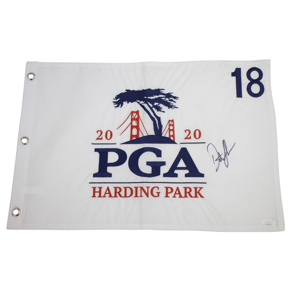 Dustin Johnson Signed 2020 PGA Championship at Harding Park Embroidered Flag JSA #EE39758