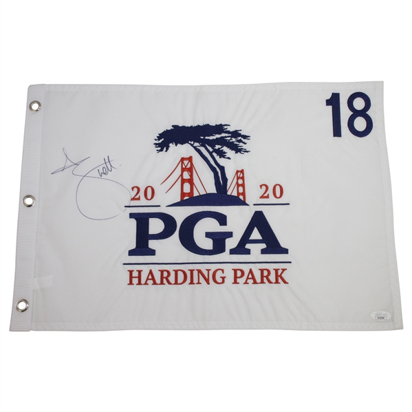 Adam Scott Signed 2020 PGA Championship at Harding Park Embroidered Flag JSA #HH26989