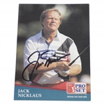 Jack Nicklaus Signed 1991 Pro-Set Golf Card JSA ALOA