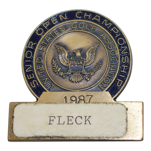 Jack Flecks 1987 US Senior Open Championship Contestant Badge