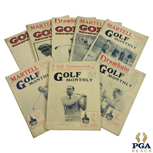 1928 & 1929 Golf Monthly (The Golf Monthly) Golf Magazines - Eight (8)