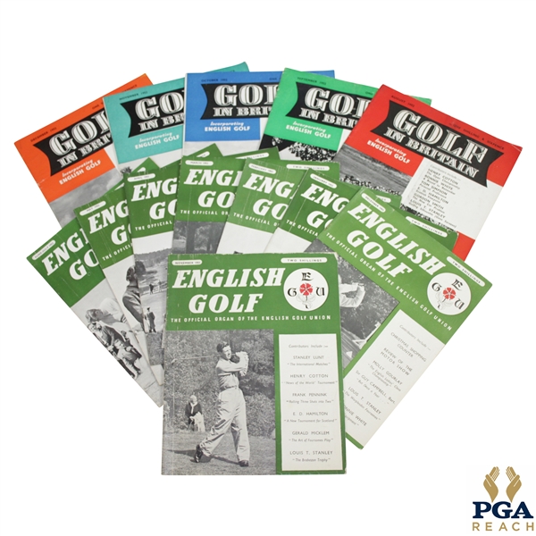 1951 & 1952 English Golf Golf Magazines - Thirteen (13)