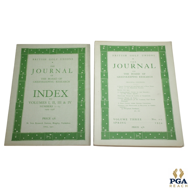 1934 & 1937 The Journal of The Board of Greenkeeping Research Golf Magazines