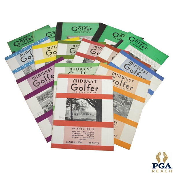 1933 & 1934 Midwest Golfer & Review (Chicago Golfer & CC Review) Golf Magazine - Fifteen (15)