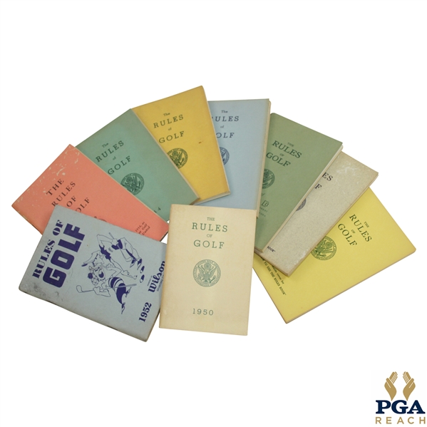 1950-1959 Rules of Golf Booklets - USGA, R&A, & Wilson - Nine (9)