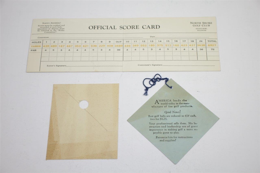 1933 US Open Championship at North Shore Golf Club Ticket, Parking Pass, & Official Scorecard