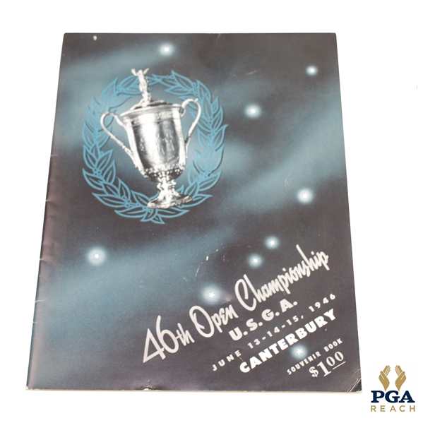 1946 US Open Championship at Canterbury CC Official Program - Lloyd Mangrum Winner