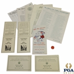 1946 US Open at Canterbury Official Scorecards, Pamphlet, House Badge, Pairing Sheets, & Entry Form