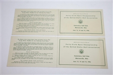 1946 US Open at Canterbury Official Scorecards, Pamphlet, House Badge, Pairing Sheets, & Entry Form