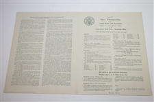 1946 US Open at Canterbury Official Scorecards, Pamphlet, House Badge, Pairing Sheets, & Entry Form