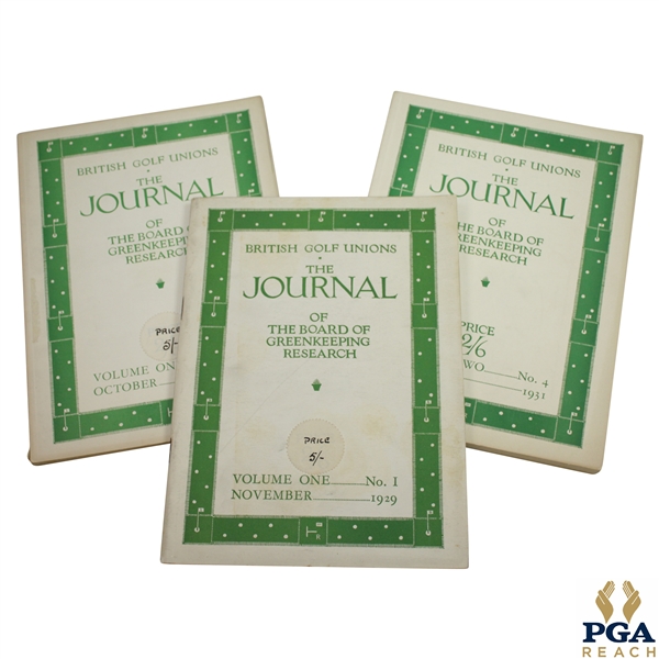 1929, 1930, & 1931 The Journal of the Board of Greenkeeping Research Golf Booklets
