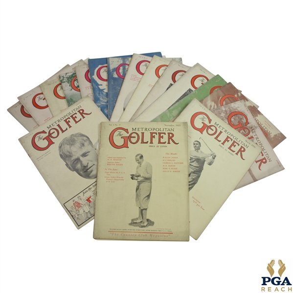 1925, 1926, & 1927 The Metropolitan Golfer Golf Magazines - Seventeen (17)