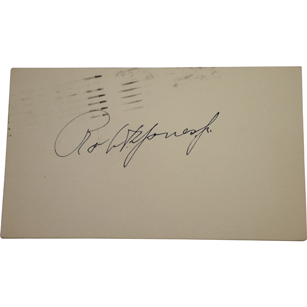 Robert Bobby T. Jones, Jr. Signed 1953 Government Postcard JSA ALOA