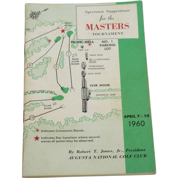1960 Masters Tournament Spectator Guide - Arnold Palmer Winner