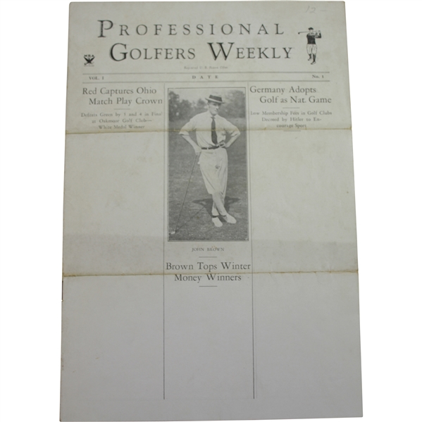 Dummy Layout For Professional Golfers Weekly First Issue Vol. 1 No. 1 