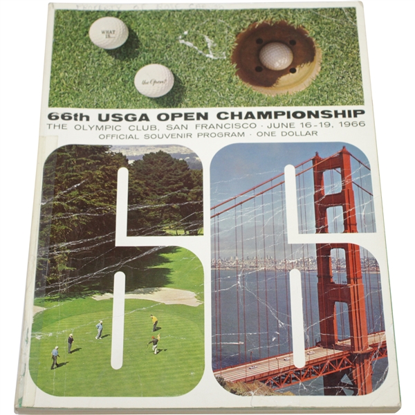 Lema, Jack, Arnie, Champ Casper, & others Signed 1966 US Open at Olympic Program JSA ALOA