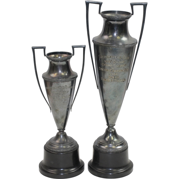 1937 & 1938 Greenskeepers Club of New England Championship Trophies Won by Ralph Thomas
