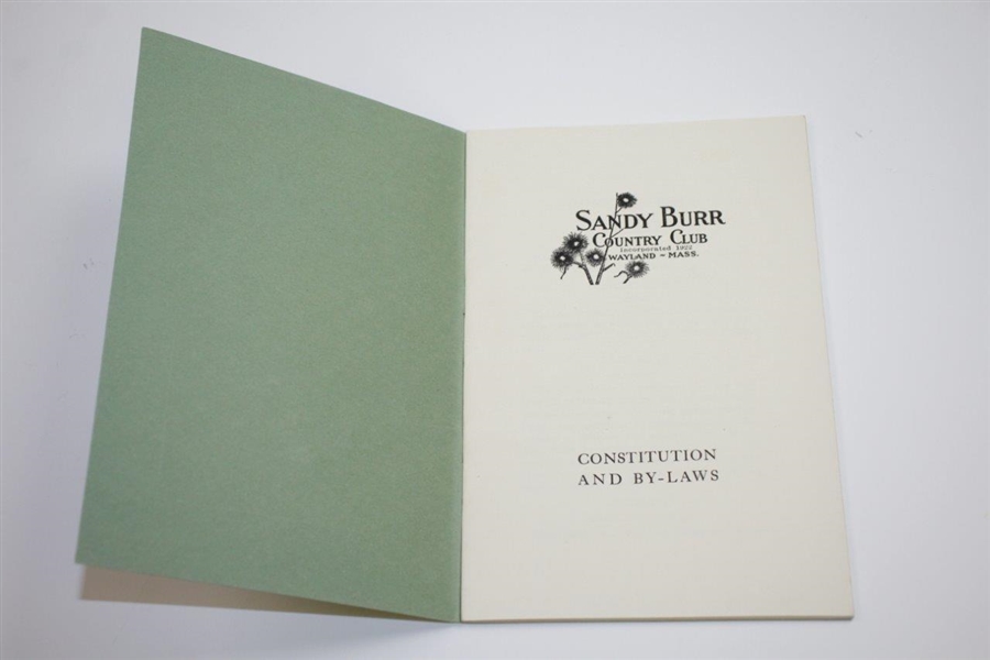 Sandy Burr Country Club Wayland, Mass. Constitution and By-Laws Booklet - Incorporated 1922