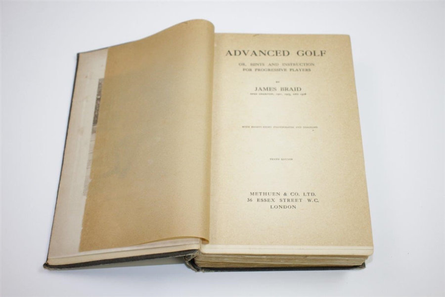 1920 'Advanced Golf: Or Hints & Instruction for Progressive Players' by James Braid - 10th Edition Sourced From Bert Yancey