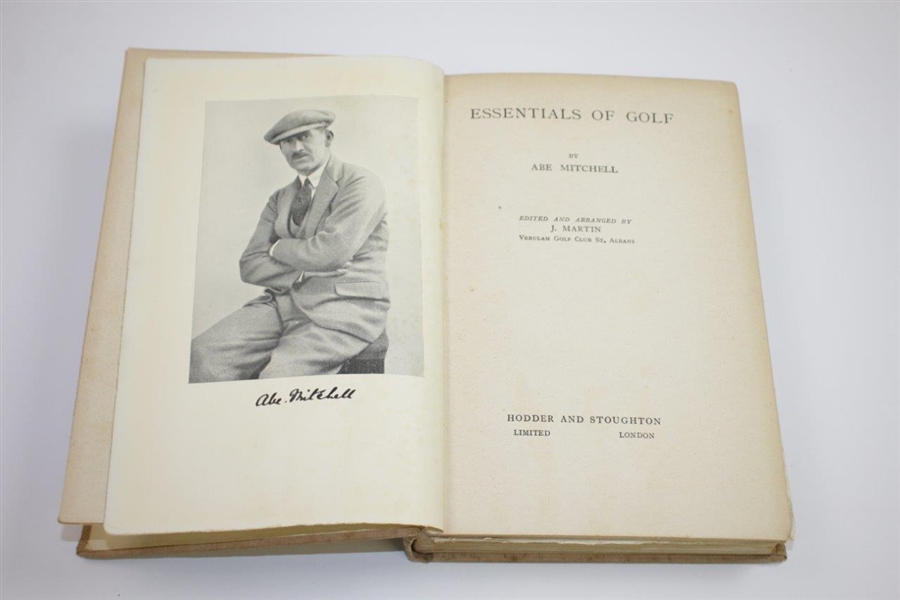 1927 'Essentials of Golf' Book Signed by Abe Mitchell  Sourced From Bert Yancey JSA ALOA