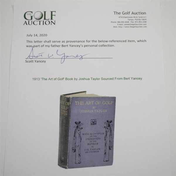 1913 'The Art of Golf' Book by Joshua Taylor Sourced From Bert Yancey