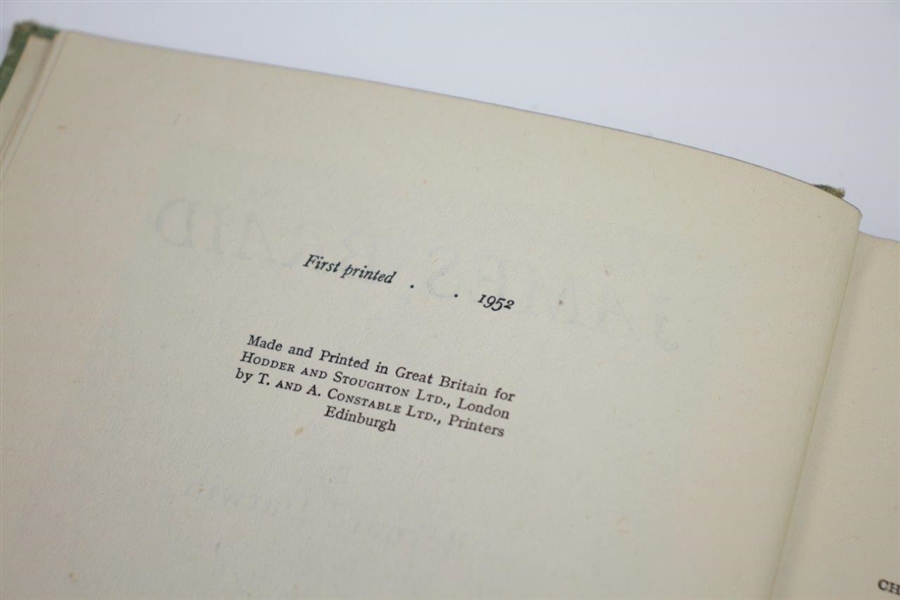 1952 'James Braid' Book by Bernard Darwin Sourced From Bert Yancey