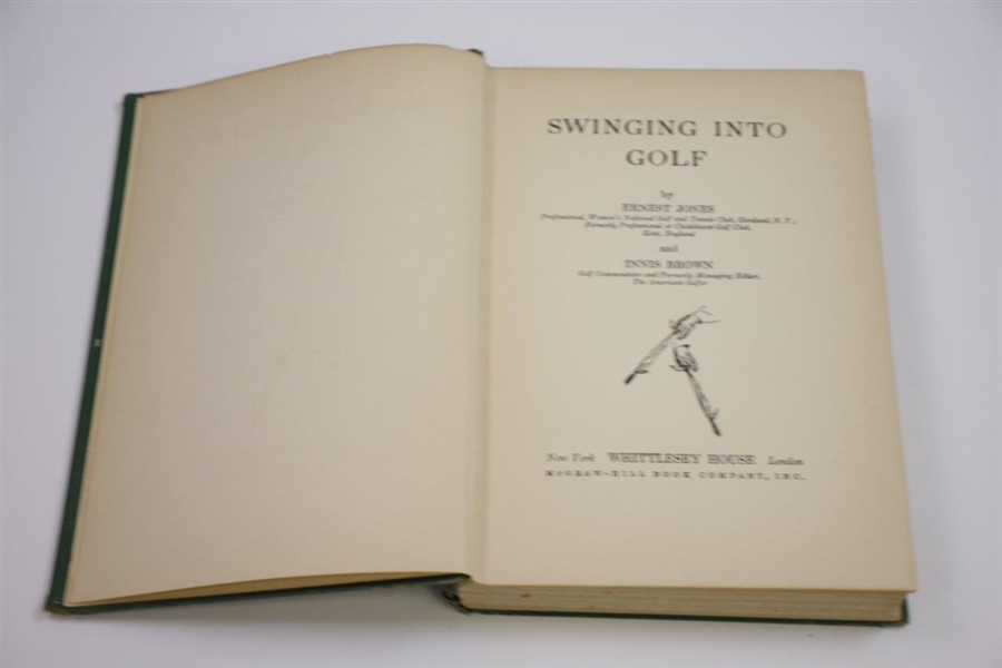 1937 'Swinging Into Golf' Book by Ernest Jones & Innis Brown Sourced From Bert Yancey