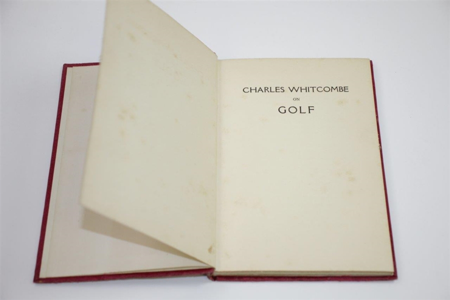 1931 'Charles Whitcombe On Golf' Book by Charles Whitcombe Sourced From Bert Yancey