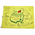 Tiger, Payne, Snead, Jack, & others Signed 1999 Masters Embroidered Flag JSA ALOA