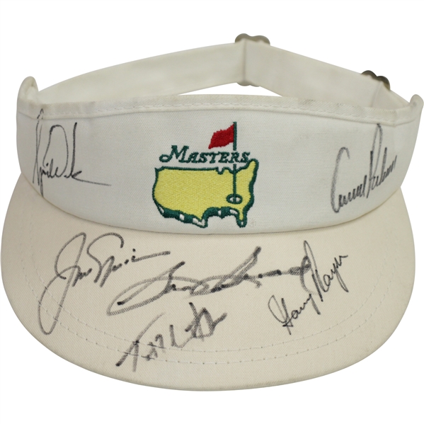 Woods, Palmer, Nicklaus, Player, Snead, & Watson Signed Masters Visor JSA ALOA
