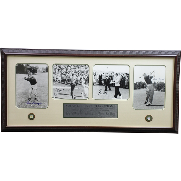Grand Slam Champions Sarazen, Hogan, Nicklaus, & Player Signed Photos Display JSA ALOA