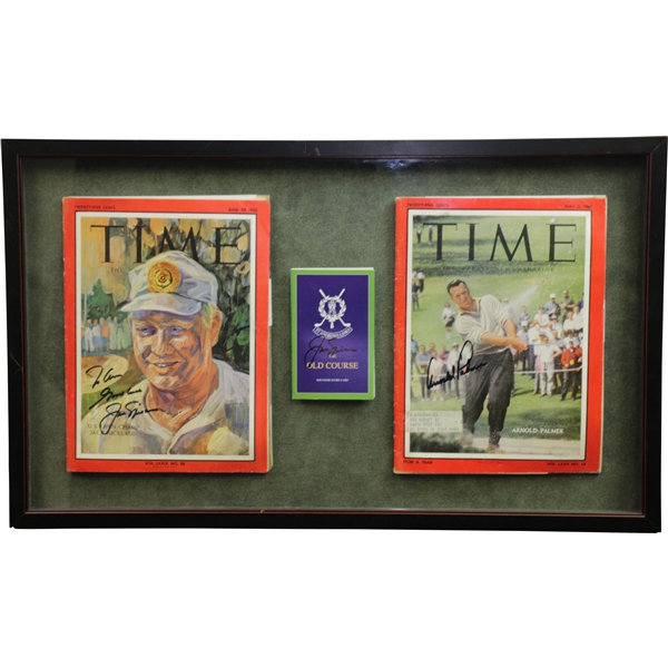 Arnold Palmer & Jack Nicklaus Signed TIME Magazines Plus Nicklaus Signed Scorecard JSA ALOA