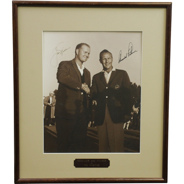 Jack Nicklaus & Arnold Palmer Signed Sepia At The Masters Framed Photo JSA ALOA